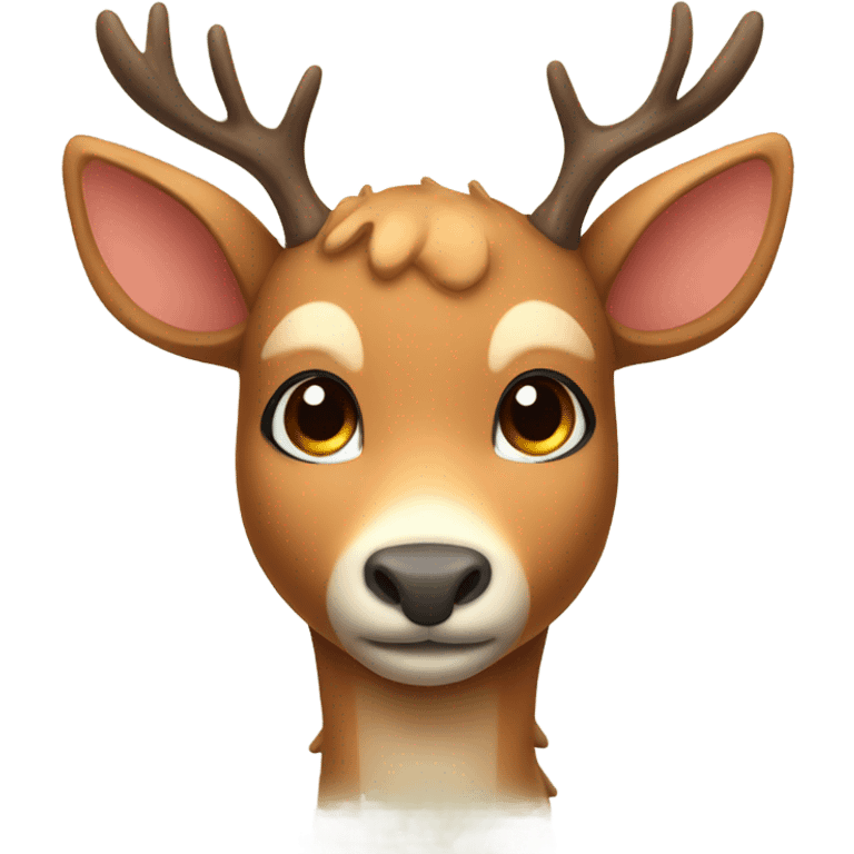 cute deer with antlers emoji