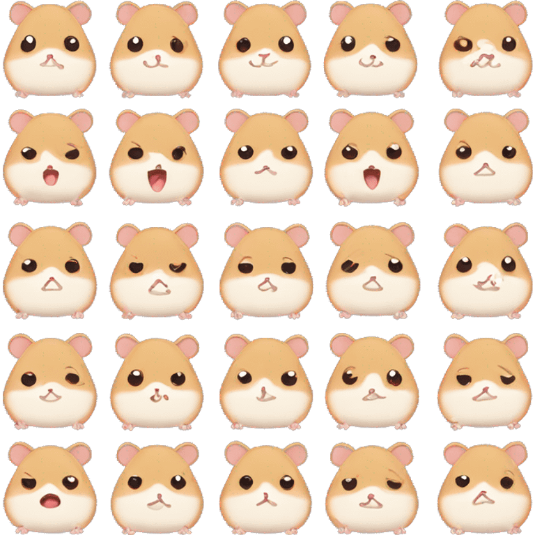 a lot of hamster image stickers with emotions of sadness joy anger sadness love euphoria vector drawing emoji