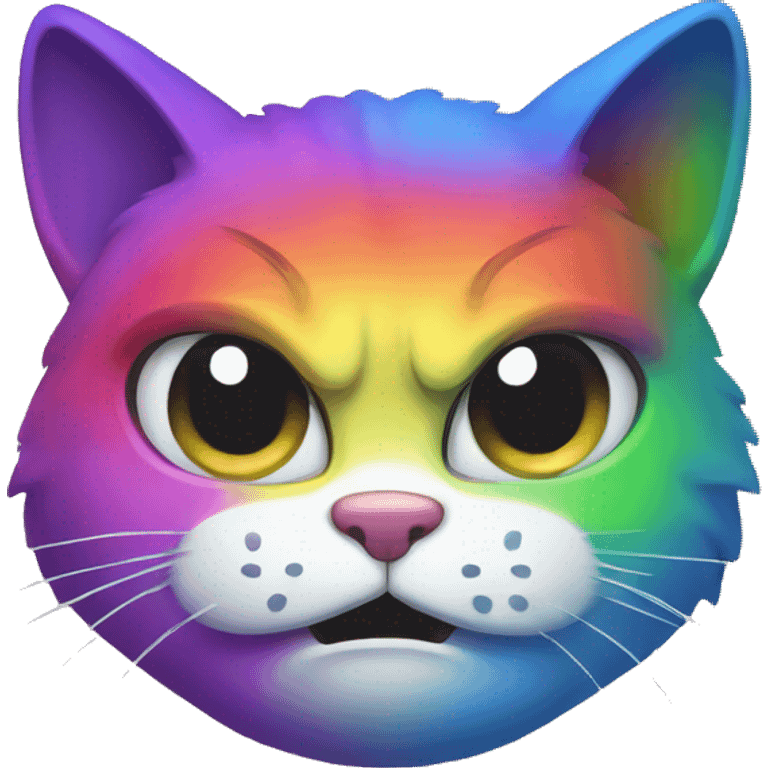 rainbow cat angry emoji