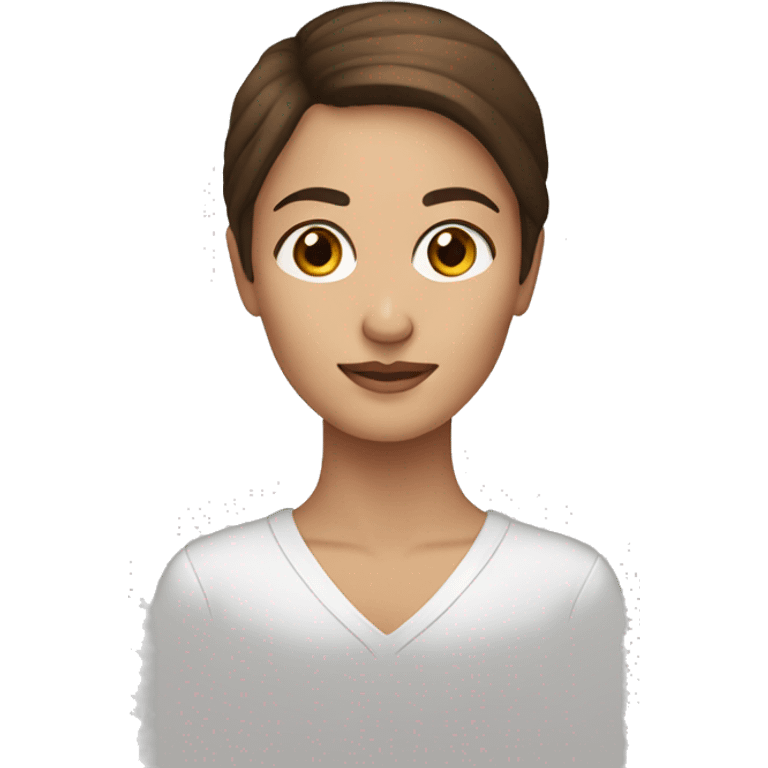 create a emoji a woman with brown eyes, brown hair emoji