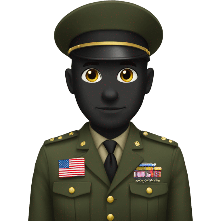 Black cat and military man  emoji