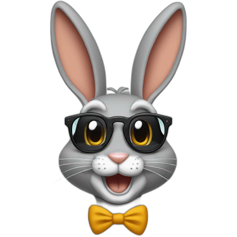 Bugs Bunny con lentes y sonriendo  emoji