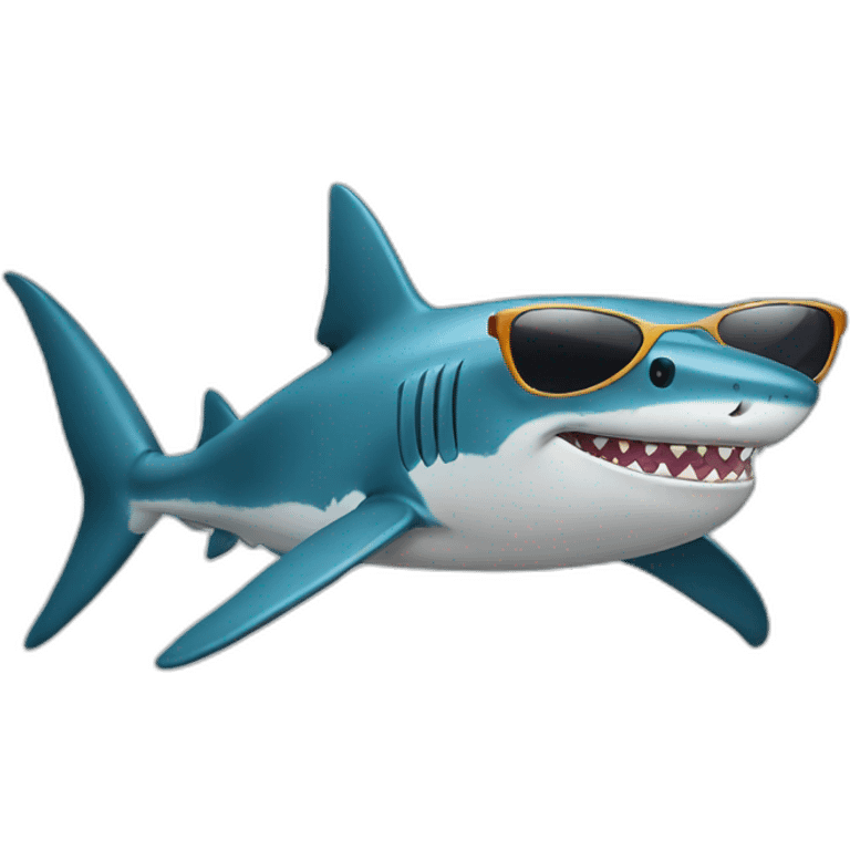 Shark with sunglasses emoji