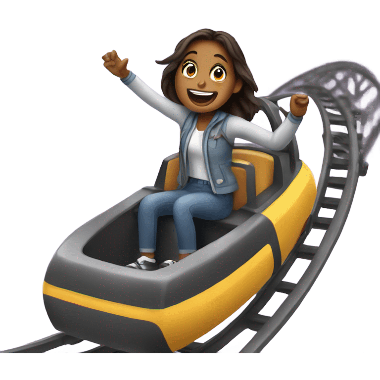 Girl riding a rollercoaster emoji