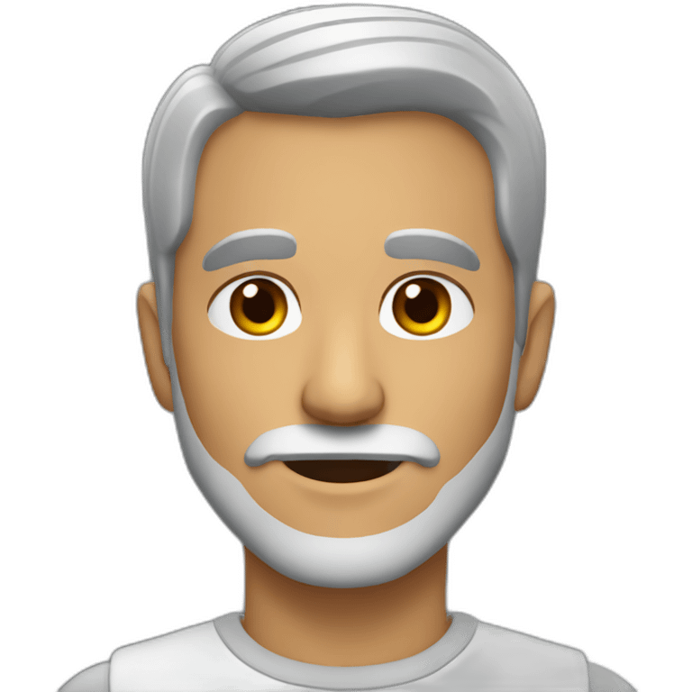 latin man with some gray hairs and a short beard emoji