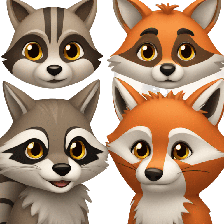 Raccoon and Fox  emoji