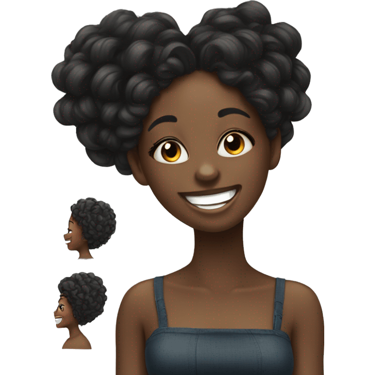 Black beautiful girl with weave hair laughing  emoji