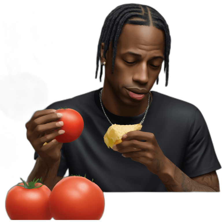 Travis scott comiendo tomate  emoji