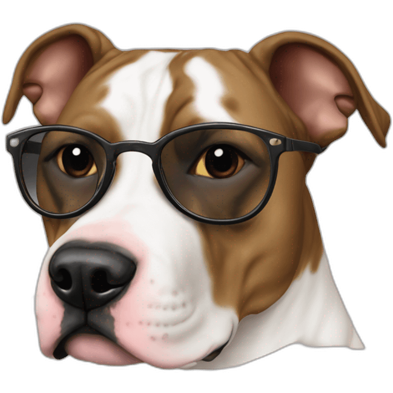 American Staffordshire oreilles coupées lunettes de soleil noire emoji