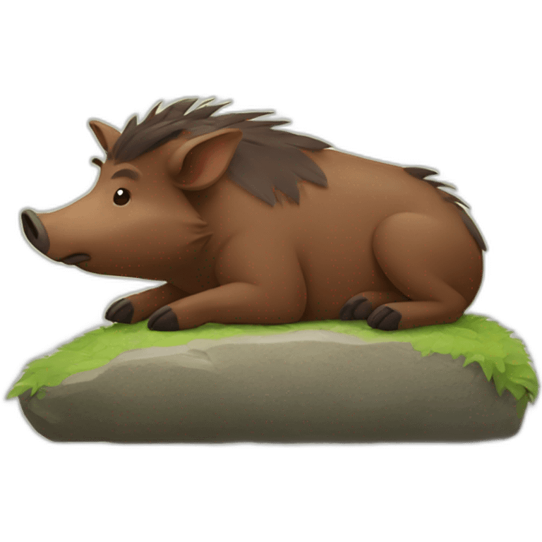 boar sunbathing emoji