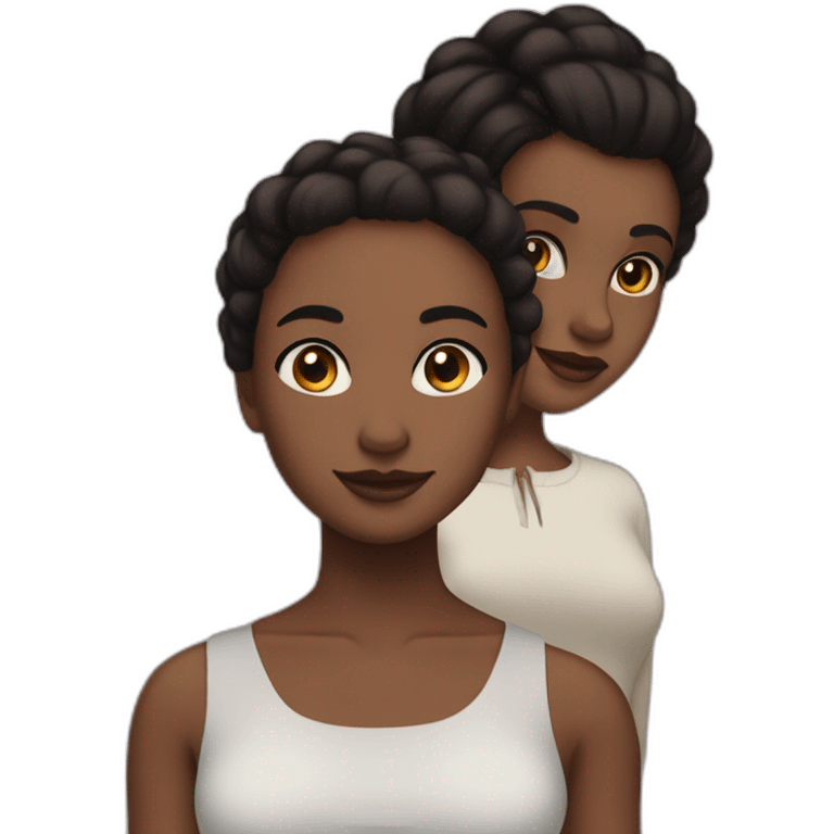 Wenthworth miller and a black girl brown eyes and sblack hair in a bun emoji