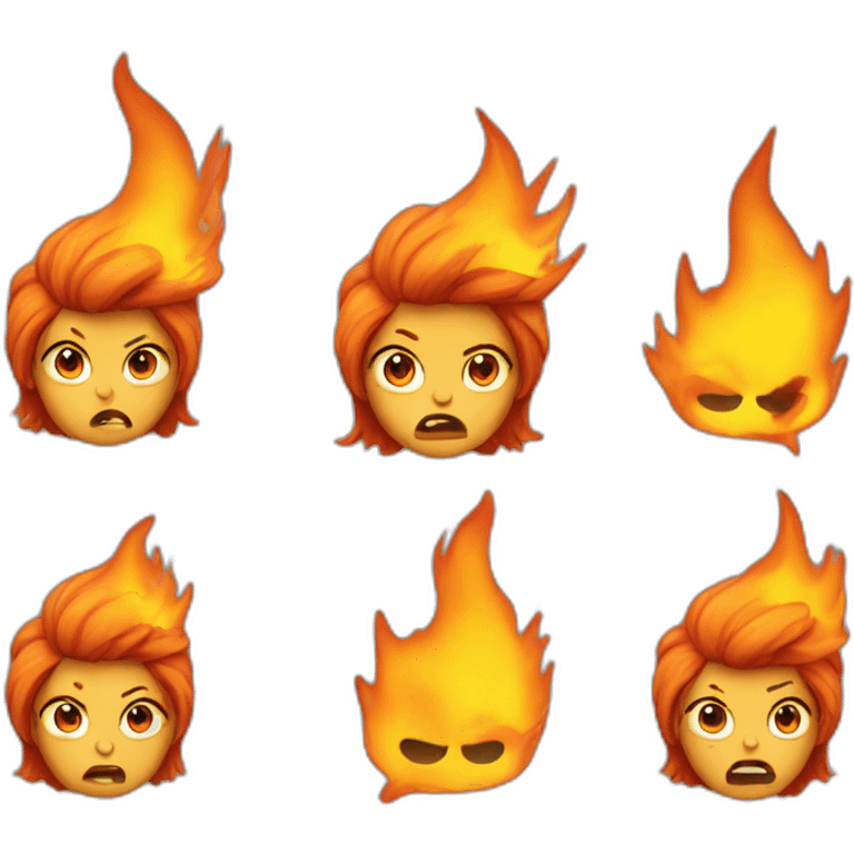 Angry Woman with fire hair emoji