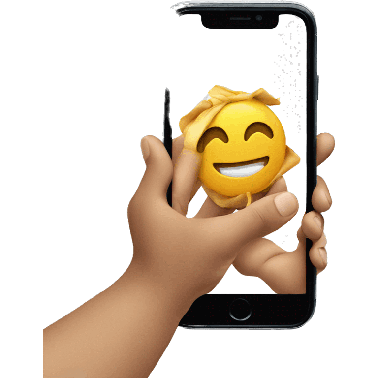 iPhone in hands  emoji