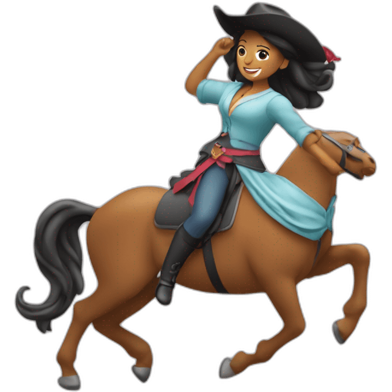 Femme qui danse sur un cheval emoji