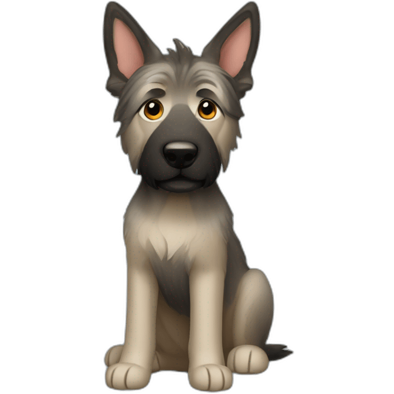 Berger Picard service dog. Pointy ears. Black hair emoji