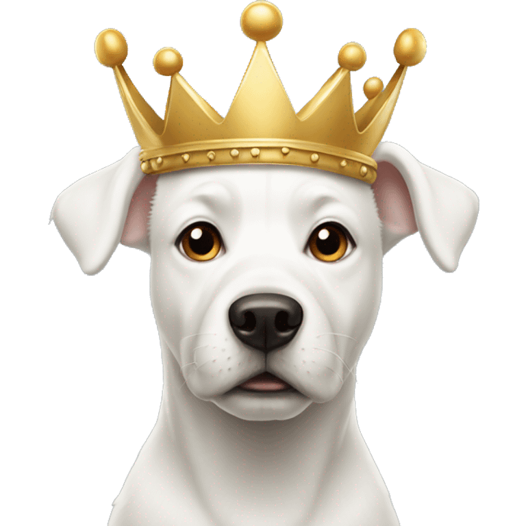 a white dog with a crown on his head emoji