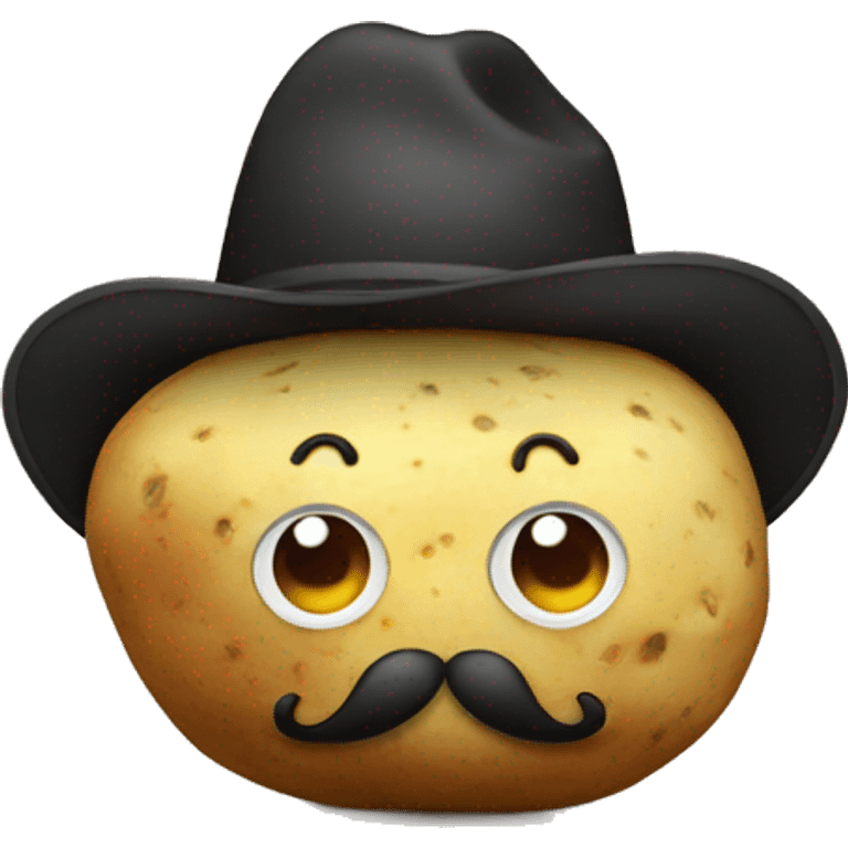 Potato with big mustache and eyes  emoji