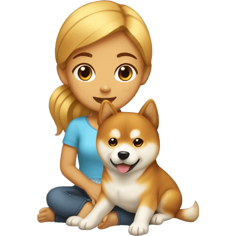 Girl with shiba inu dog emoji