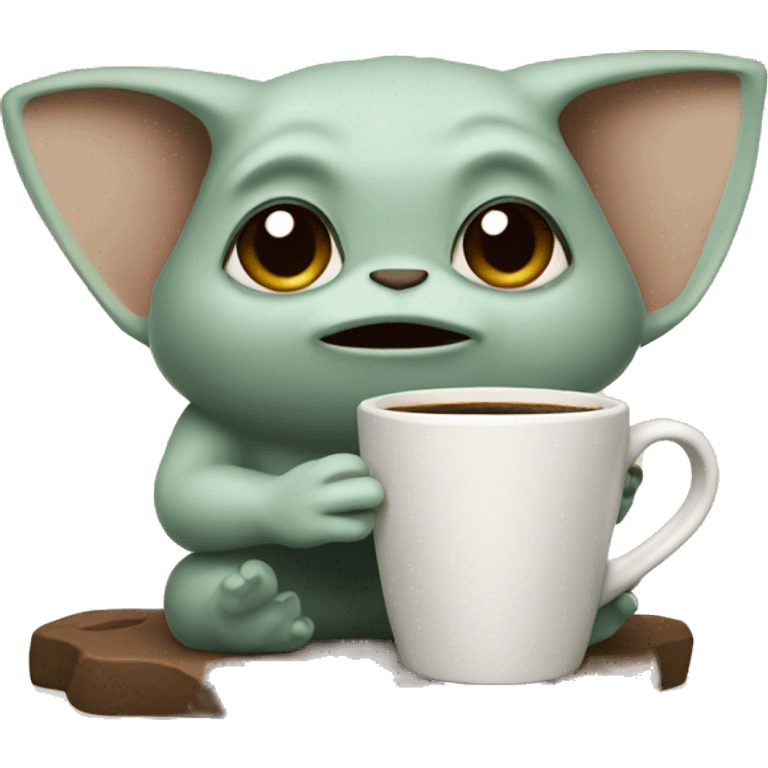 grogu drinking coffee emoji