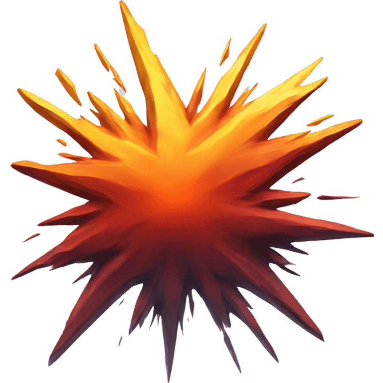 A cartoon-styled representation of a collision. Depicted as a star-like, red-and-orange-and-yellow fiery burst, generally with one point extending to the bottom right. emoji