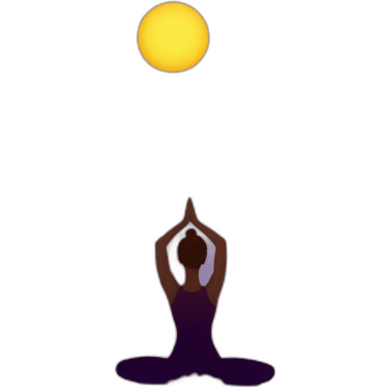 Sun Salutation yoga flow, with a figure against the rising sun emoji