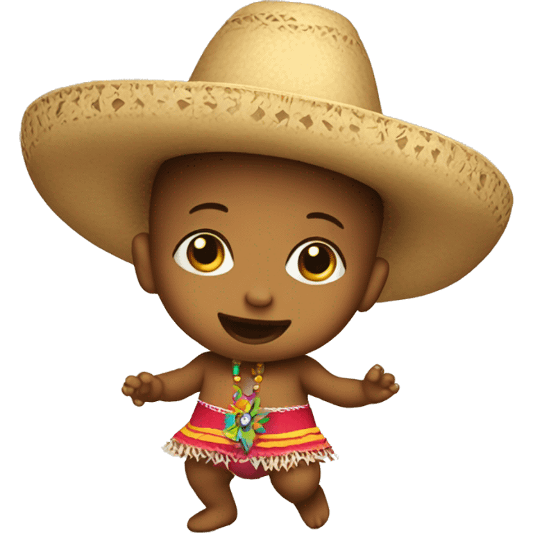 Baby dancing wearing a sombrero  emoji