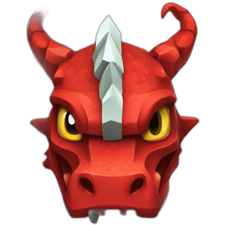 Minecraft Cute Funny Red Dragon Head emoji