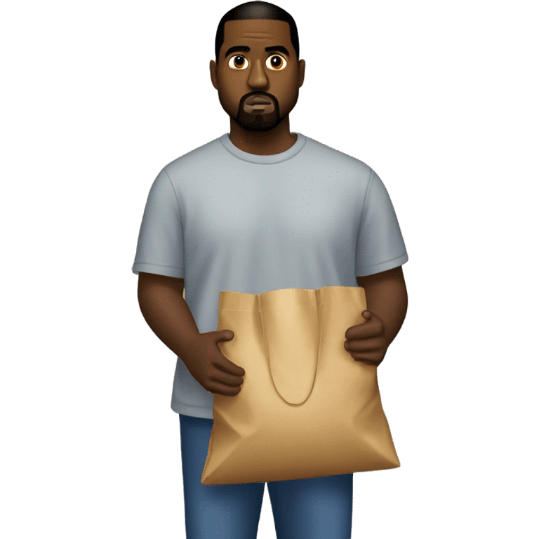 Kanye west holding Aldi bag emoji