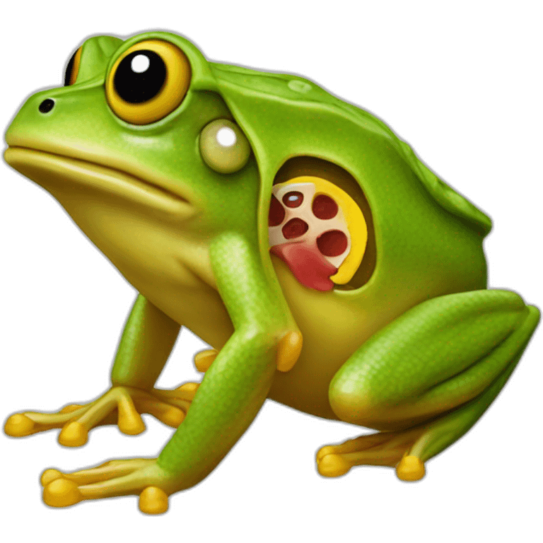 Pac-Man Frog side view eating digits emoji