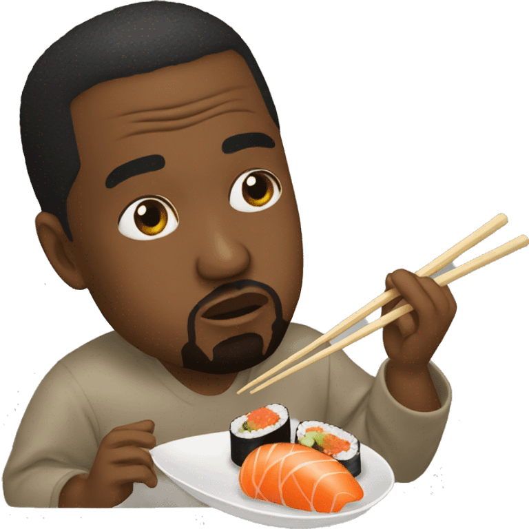 kanye west eating sushi emoji