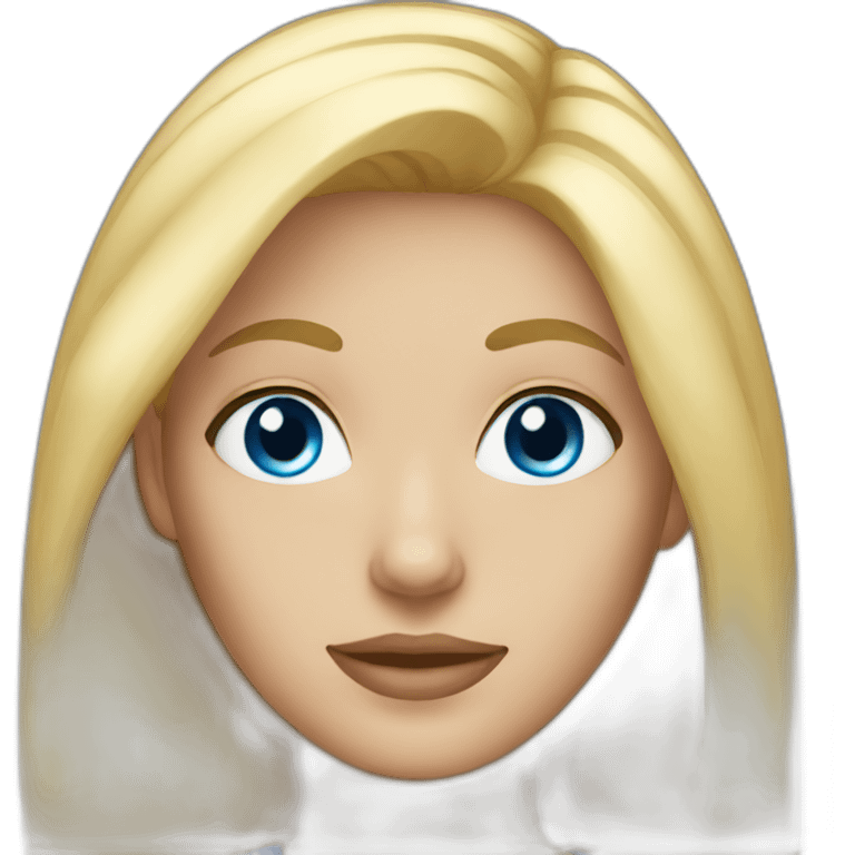 blonde woman with blue eyes emoji