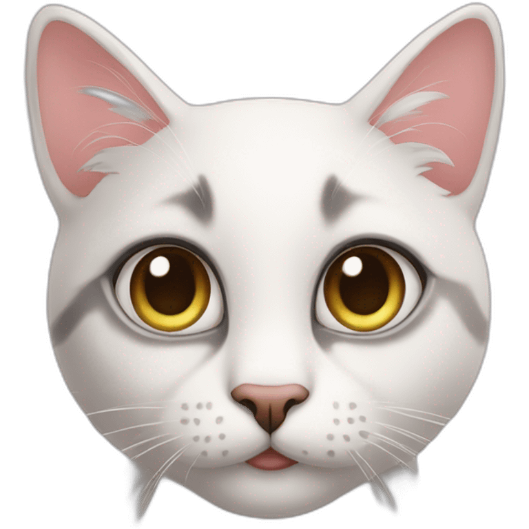 cat cute whit false lashes emoji