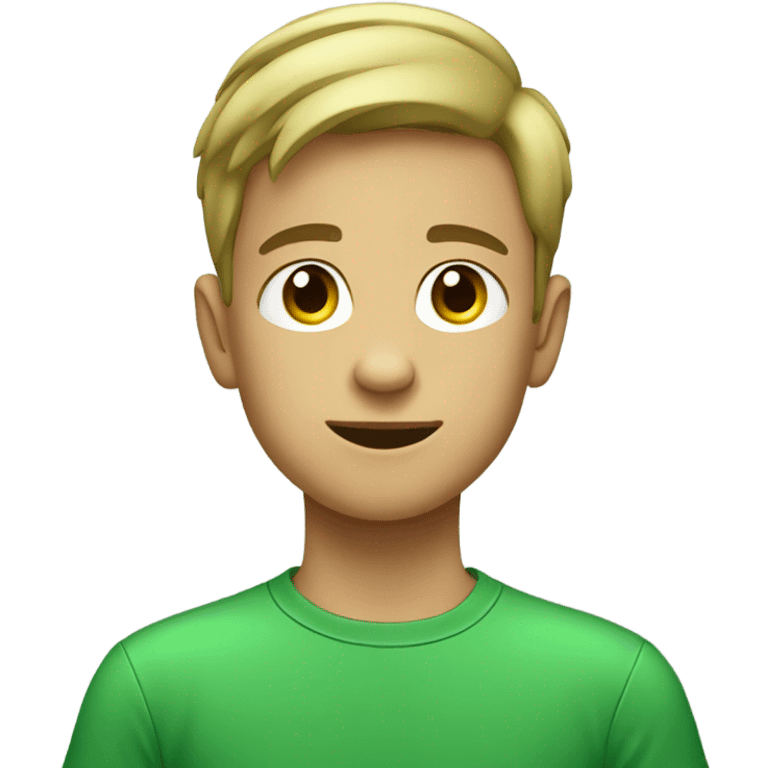 boy in green shirt indoors emoji