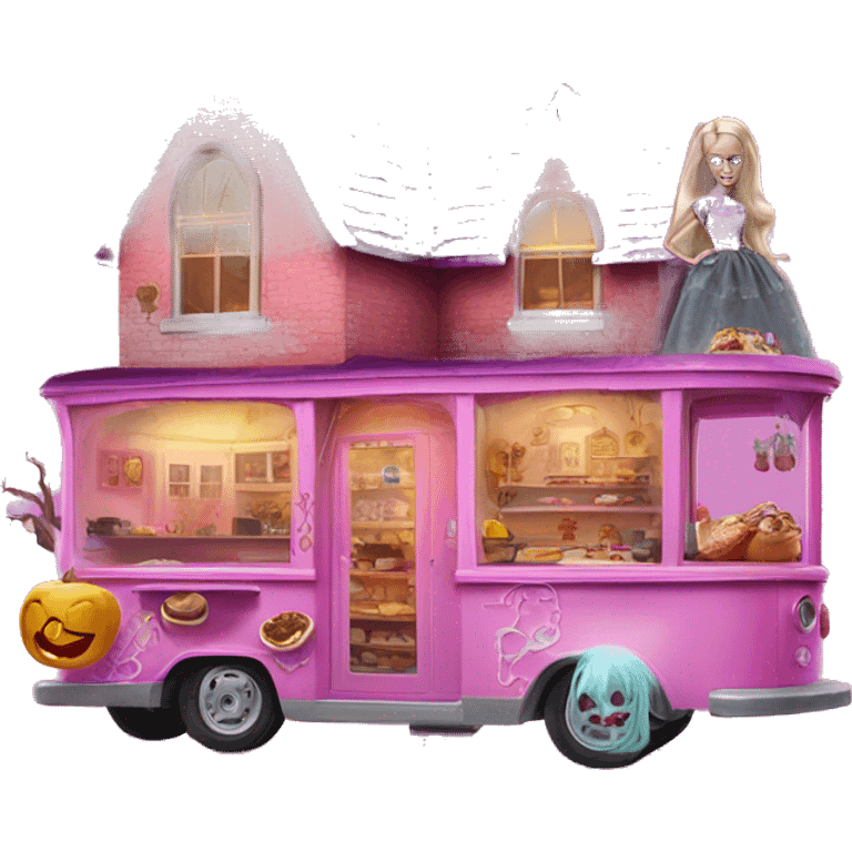 Barbie’s haunted dream house and food truck  emoji