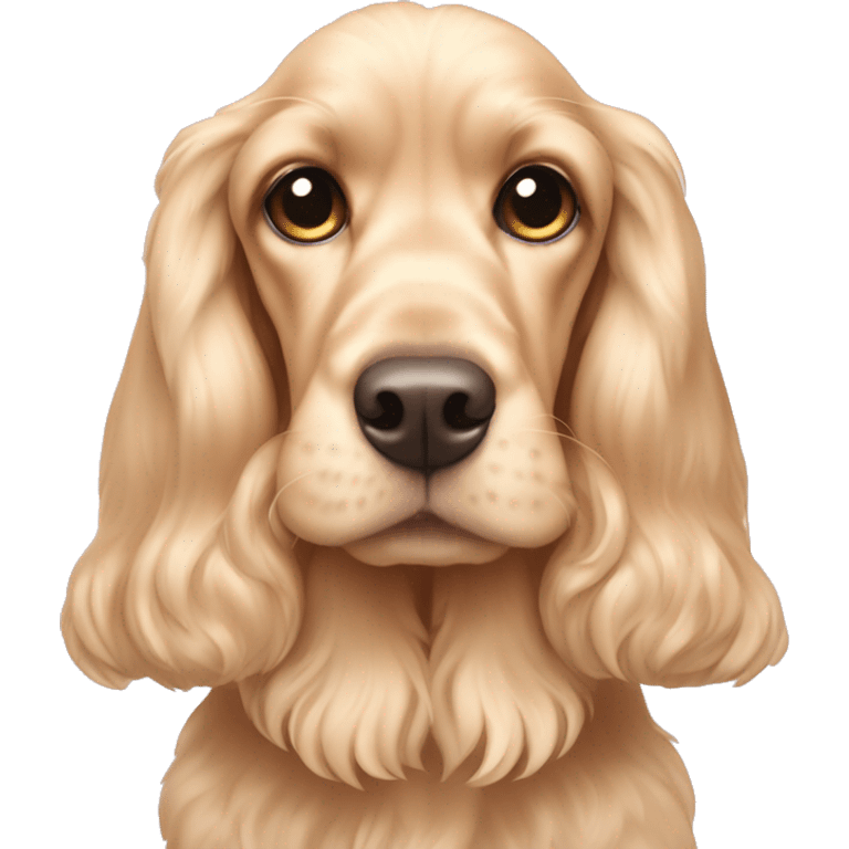 Blond cocker spaniel wearing two light pink sleighbell emoji