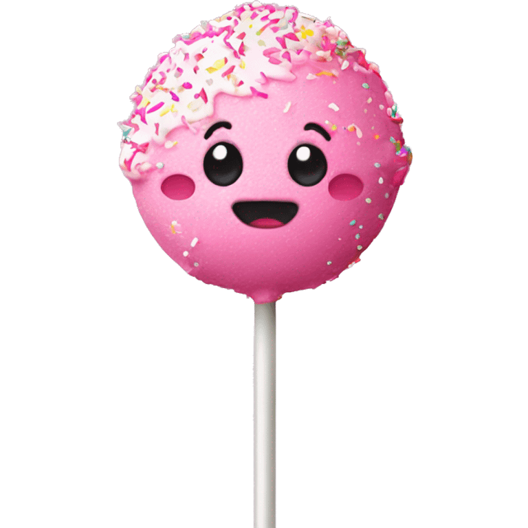 Pink cake pop with sprinkles emoji