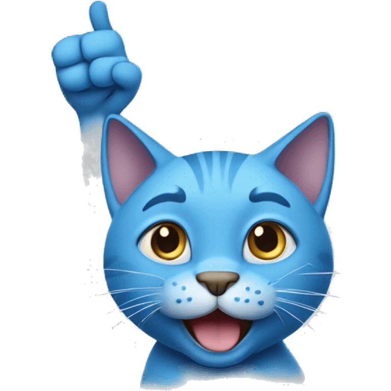 Blue cat thumbs up emoji