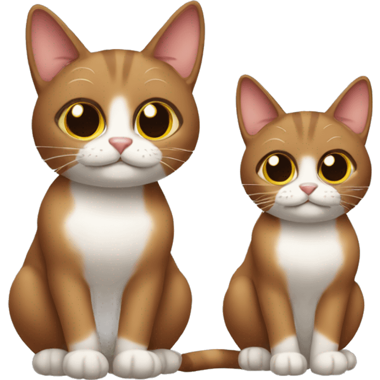 Three brown cats  emoji