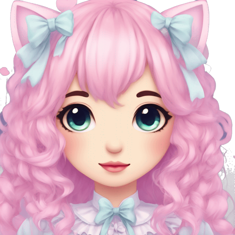 Gorgeous Cute Edgy Kawaii Lolita Pastel Gradient Beautiful Anime Emo CatLady emoji