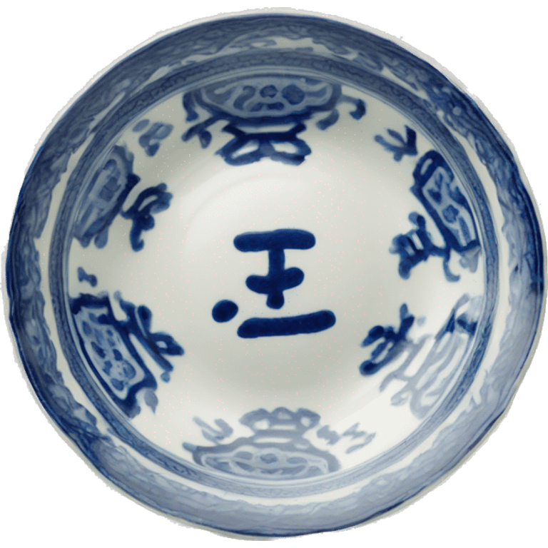 almonds in a porcelain plate with blue ancient Chinese patterns emoji