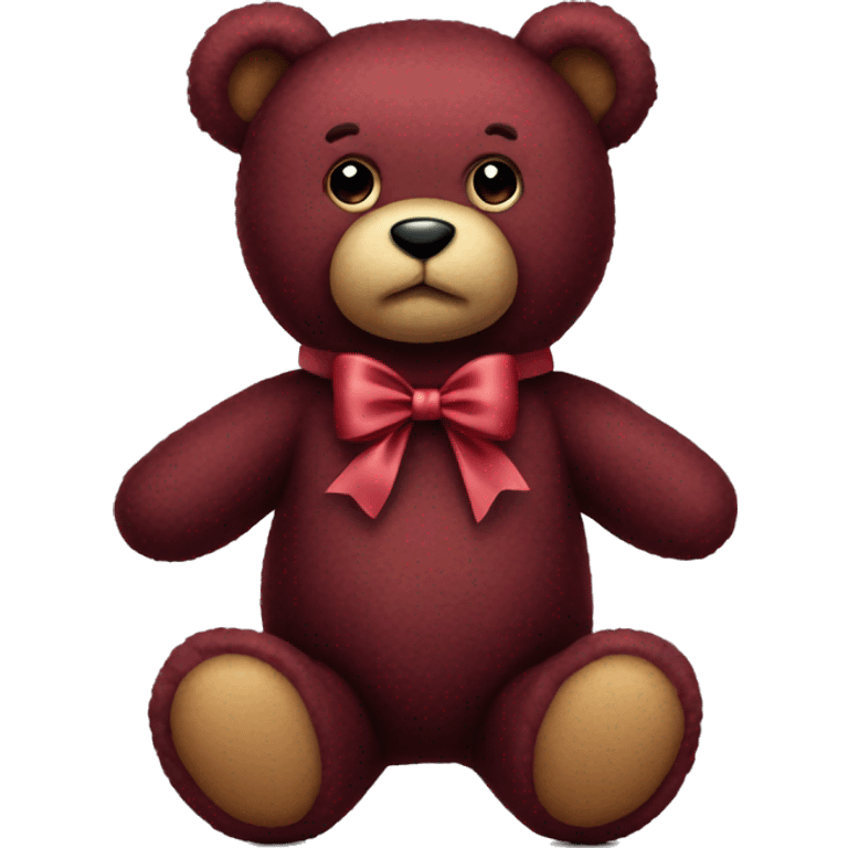 a burgundy teddy bear with a bow emoji