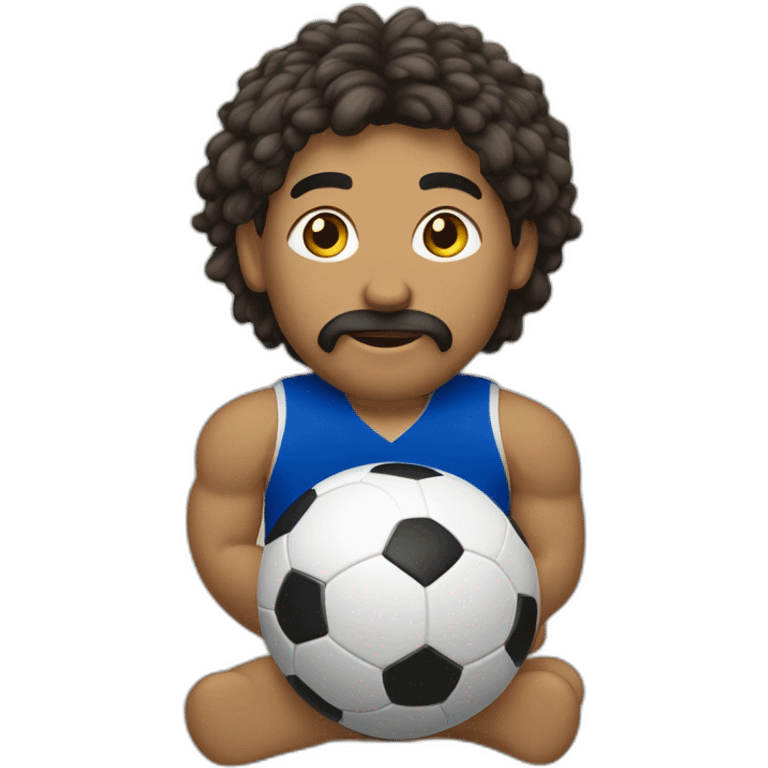 Frisé métis qui joue au foot emoji