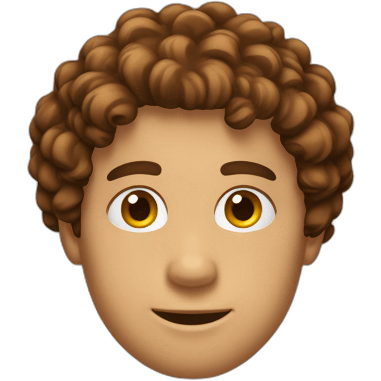 homme peau bronzé cheveux brun bouclés  emoji