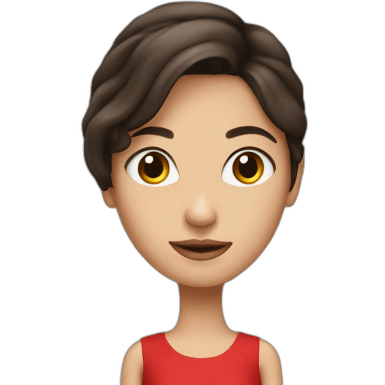 Brunette girl in a red dress emoji