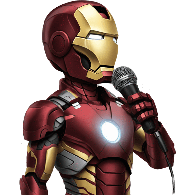 ironman caucatian singing with a mic like a meme emoji