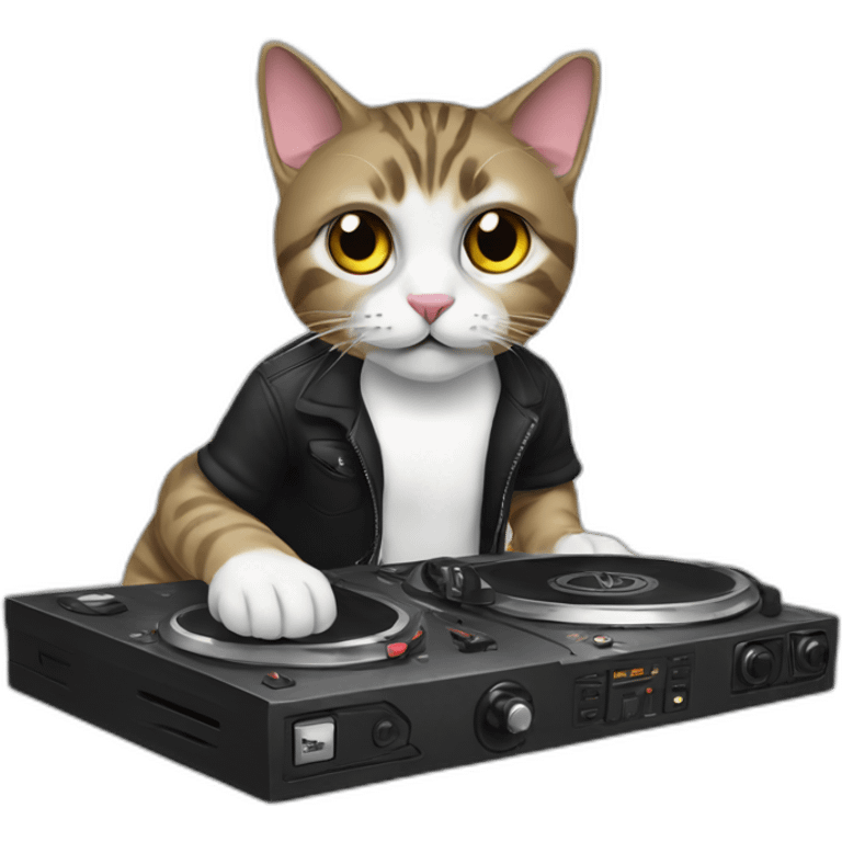 DJ cat with turntable emoji