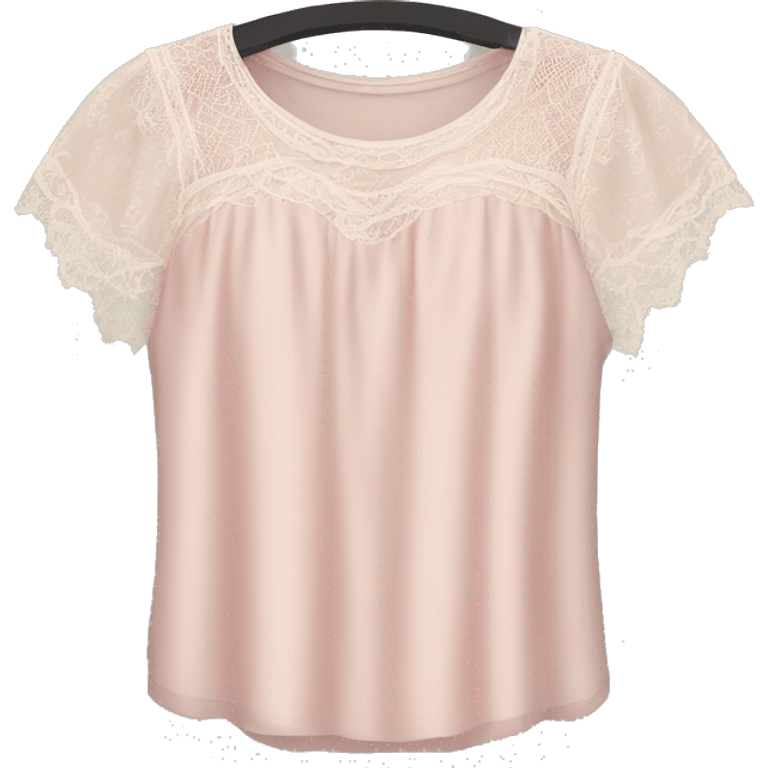 light pink top with lace emoji