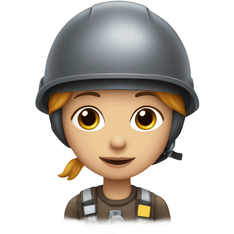 girl in helmet under sky emoji