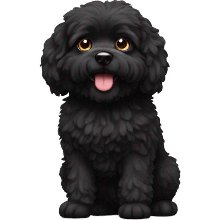 Black fluffy pitball dog emoji