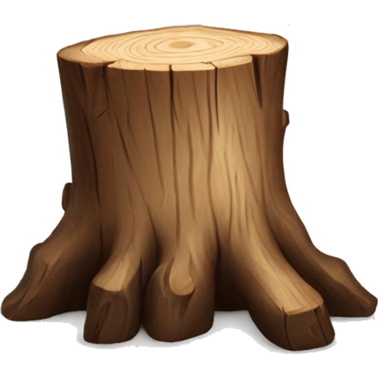 Realistic wood stump with axe  emoji